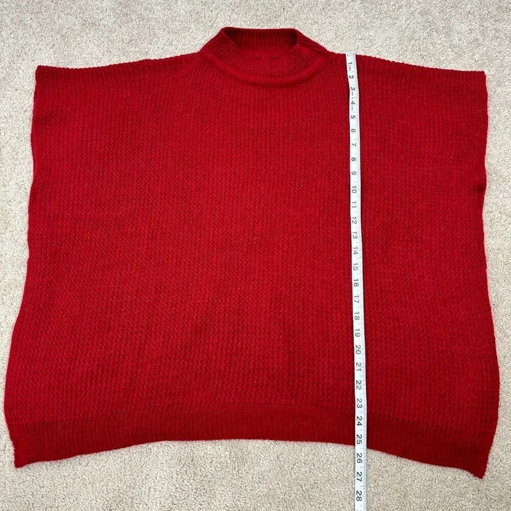Loft Poncho Womens XS / Small Red New with Tag Oversized Boxy Sweater Ladies - Picture 7 of 10